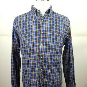 Ralph Lauren Custom Fit Blue Plaid Flannel Shirt